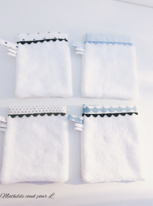 Gant de toilette liseret par Mathilde coud pour L