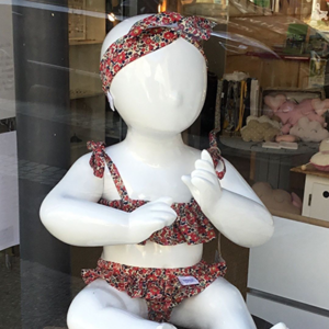 Maillots de bain enfant rouge Mathilde coud pour L